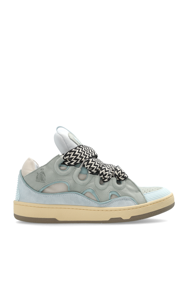 Lanvin Curb Sneakers Grey / Blue / Black Polyester EU 38 UK